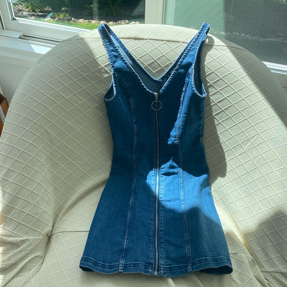 H&M Denim Zip-Up Mini Dress